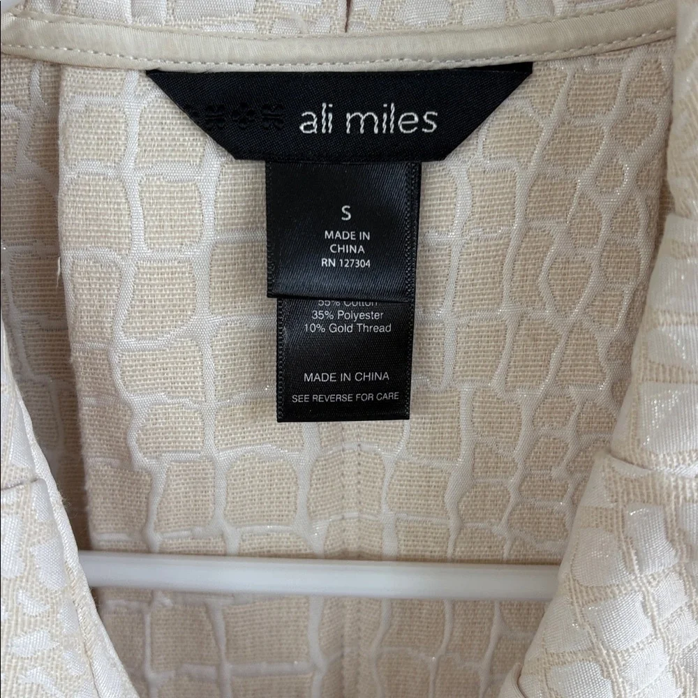 EUC Ali Miles A-Line Button Front Jacket Top Ivory Size Small - Picture 2 of 8